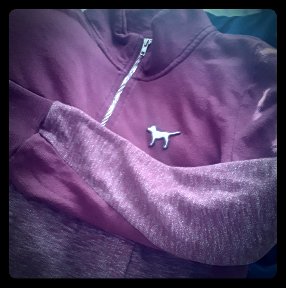 Victoria Secret PINK Maroon Sweater Quarter ZIP